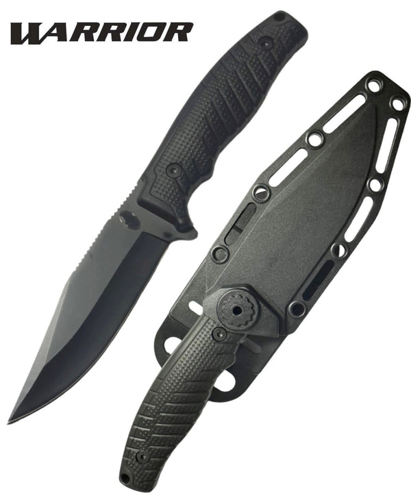 Warrior 9.5" Black Tactical Fixed Blade Knife