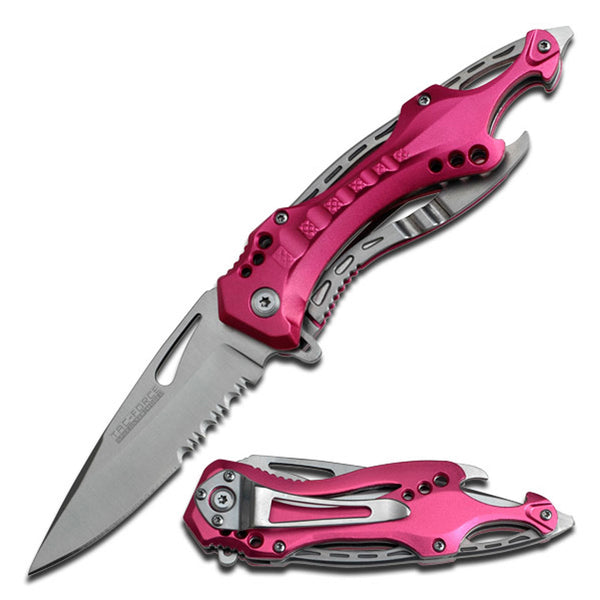 Tac-Force 7.75″ Pink Drop Point Folding Knife