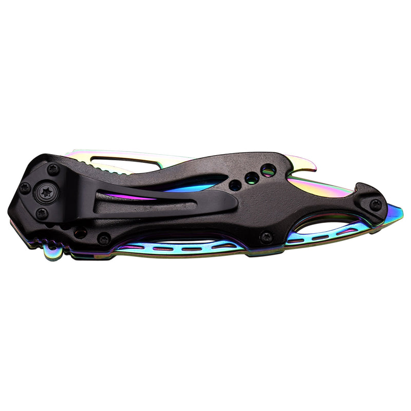 MTech USA 8″ Rainbow Tinite Coated Folding Knife