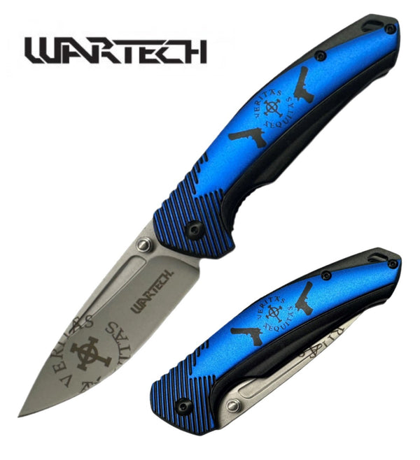 Wartech 7 3/4" 'Veritas Aequitas' (Truth and Justice) Folding Knife