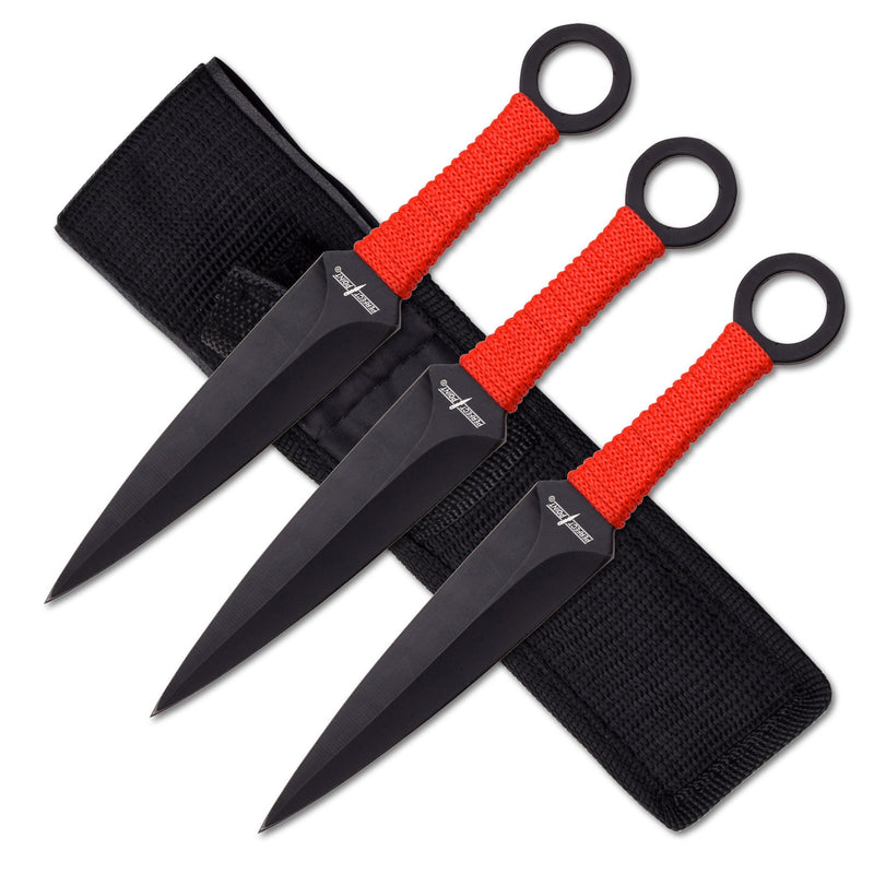 Perfect Point Red Kunai Throwing Knife Set 6.5" - Backorder Stock Due 09th October