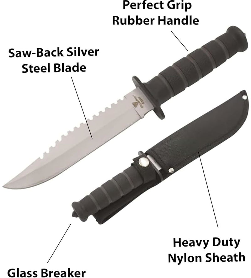 Snake Eye 12" Tactical Bowie Fixed Blade Knife