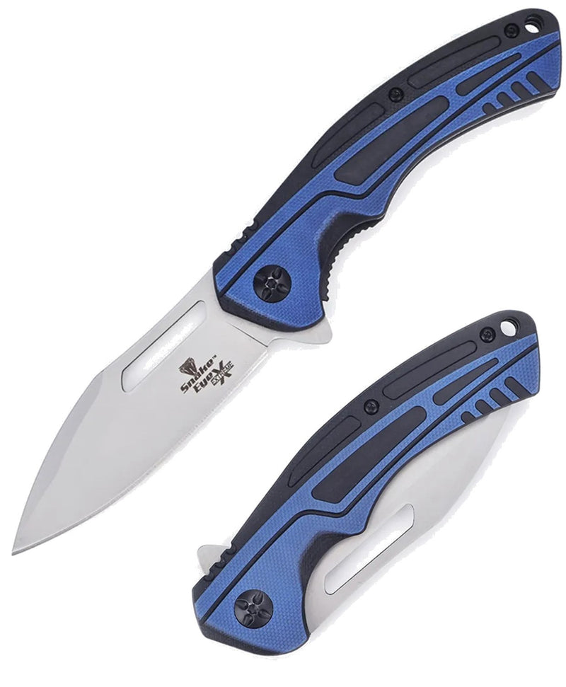 Snake Eye Extreme 8" Black/Blue Folding Knife