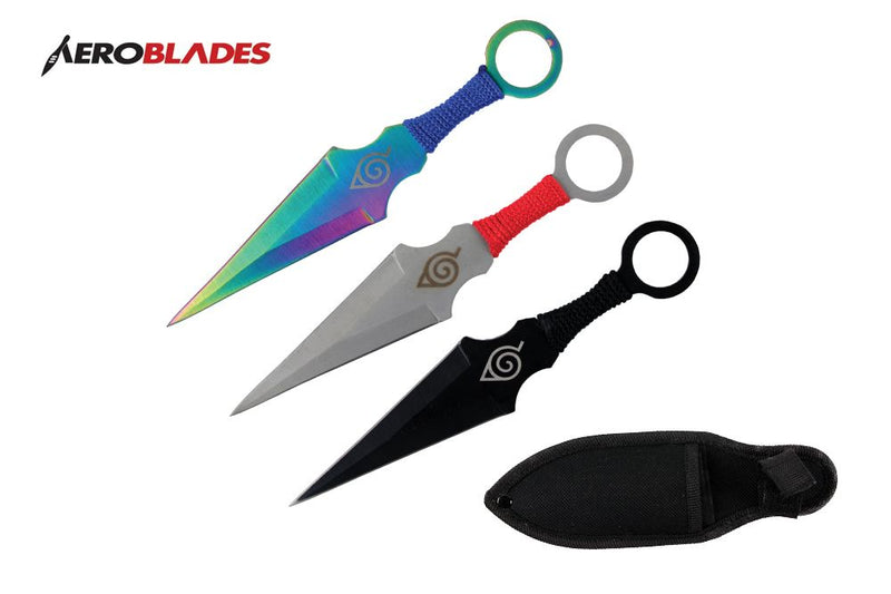 Aeroblades 3 Piece Ninja Kunai Throwing Knives 6.5″