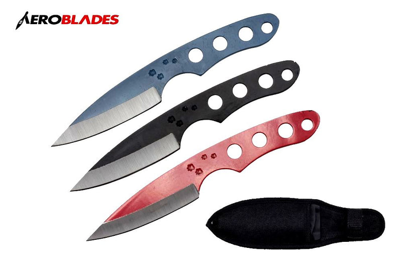 Aeroblades 3 Piece Assorted Colour Dog Paw Throwing Knives 6.5″