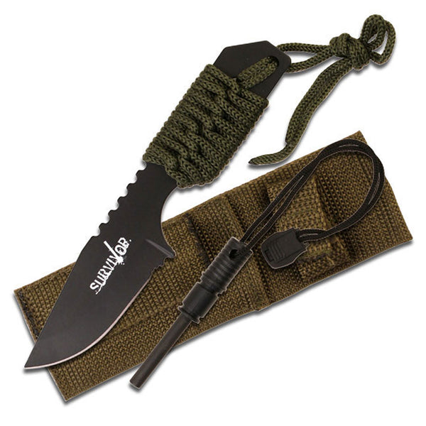 Survivor 7" Outdoor Survival Drop Point Fixed Blade Knife