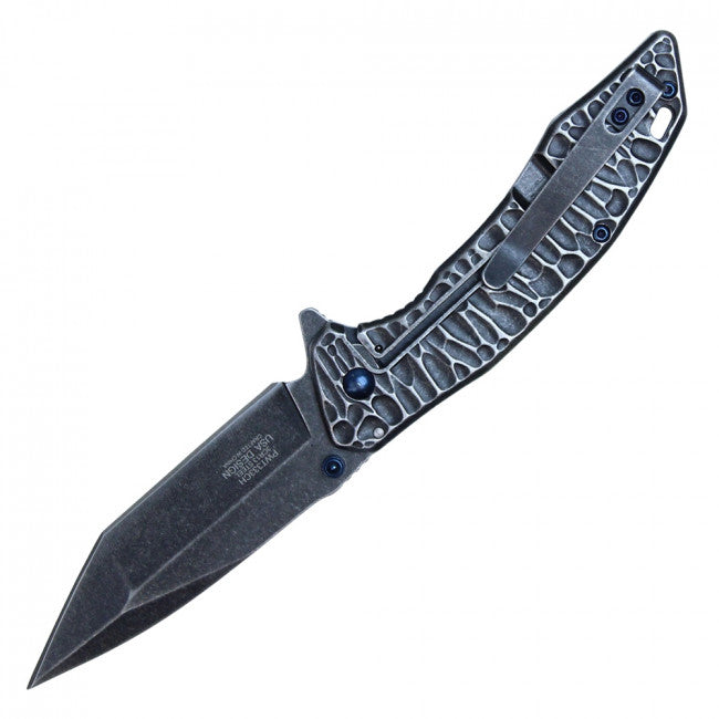 Wartech Stonewashed Dragon Folding Knife 8″