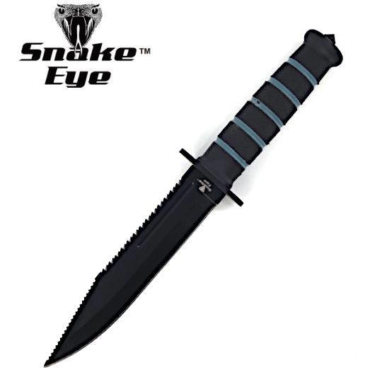 Snake Eye 12" Tactical Blk/Blue Fixed Blade Knife