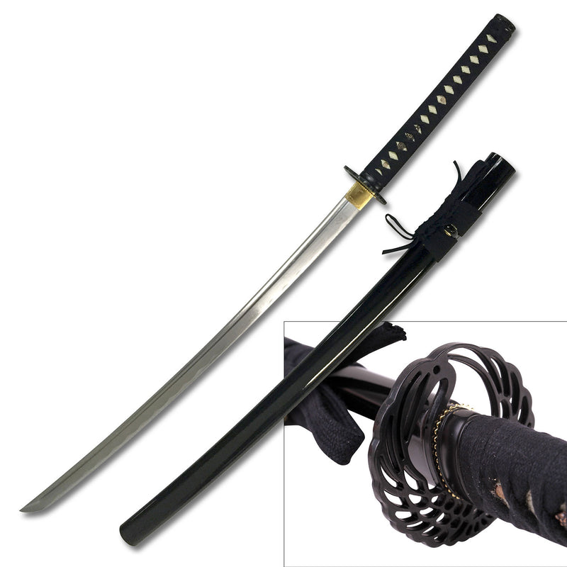 Ten Ryu 42″ Crane Black Samurai Sword