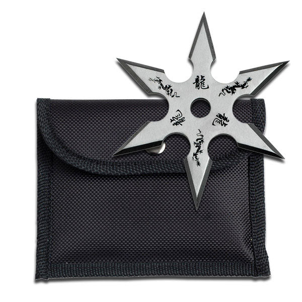 Blades USA Silver 6 Point Dragon Throwing Star 4"