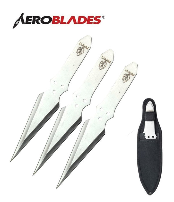 Aeroblades Silver Buckshot Throwing Knife 9"