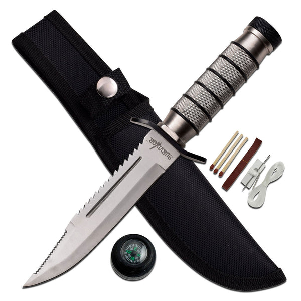 Survivor 9.5" Survival Bowie Fixed Blade Knife