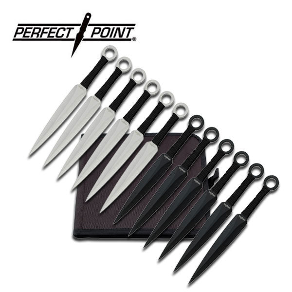 Perfect Point 12 Set Kunai Throwing Knife Set 8.5"